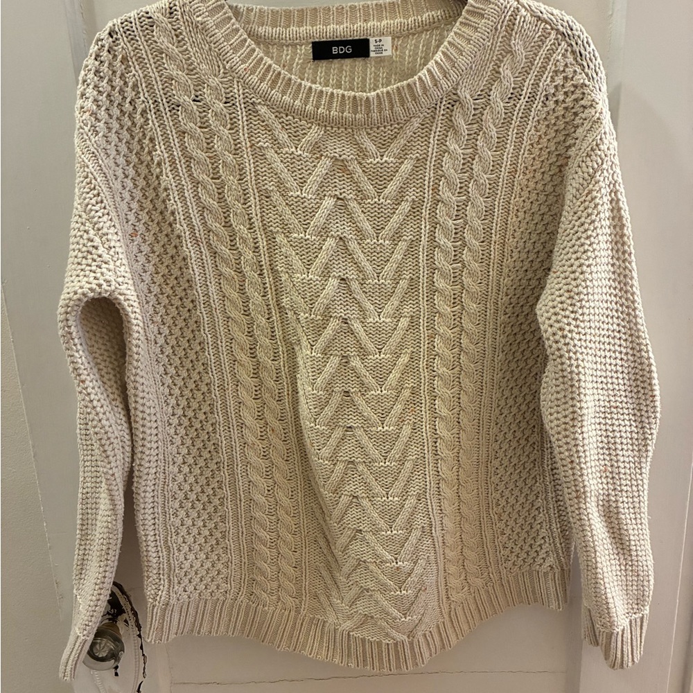BDG Cream Cable Knit Sweater